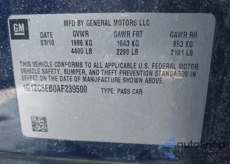 2010 Chevrolet Malibu Lt z USA, uszkodzony, nr VIN 1G1ZC5EB0AF239500